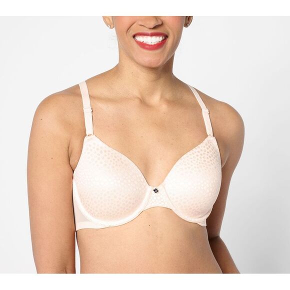 Breezies Women's Bra Sz 34DD Diamond Shimmer Underwire T-Shirt Pink A630701 - Picture 1 of 4